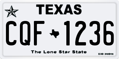 TX license plate CQF1236