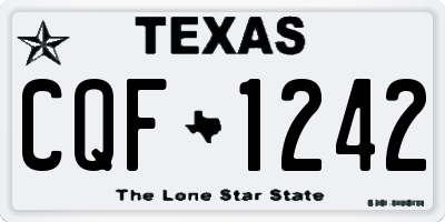 TX license plate CQF1242