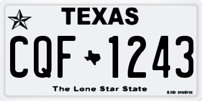 TX license plate CQF1243