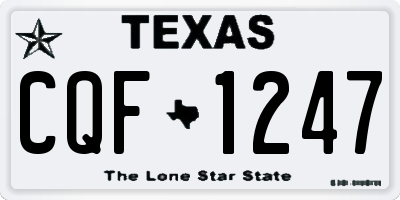 TX license plate CQF1247