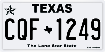 TX license plate CQF1249