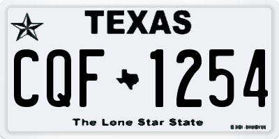 TX license plate CQF1254