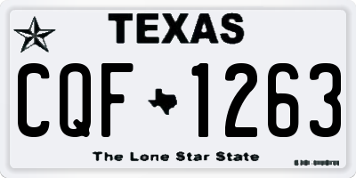 TX license plate CQF1263