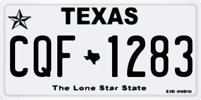 TX license plate CQF1283