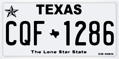 TX license plate CQF1286