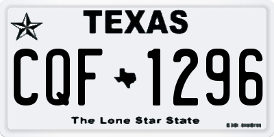 TX license plate CQF1296