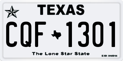TX license plate CQF1301