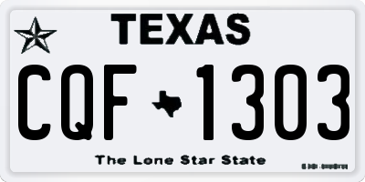 TX license plate CQF1303