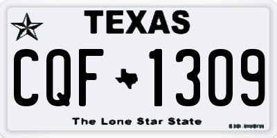 TX license plate CQF1309