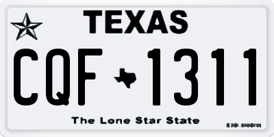 TX license plate CQF1311