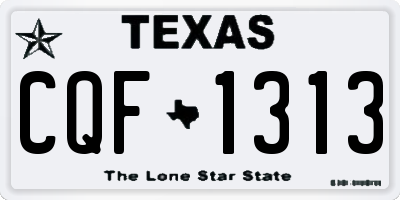 TX license plate CQF1313