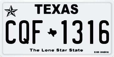 TX license plate CQF1316