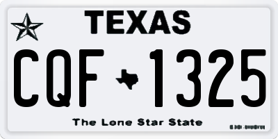 TX license plate CQF1325