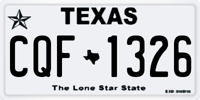 TX license plate CQF1326