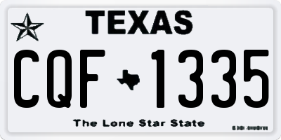 TX license plate CQF1335