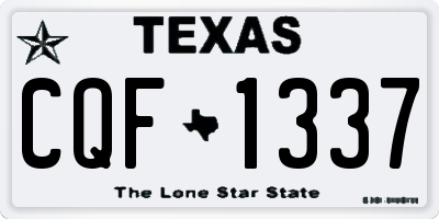 TX license plate CQF1337