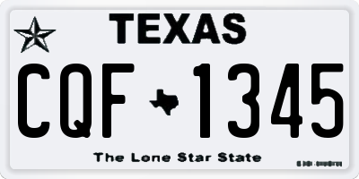 TX license plate CQF1345