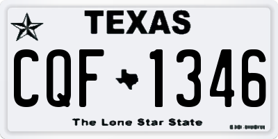 TX license plate CQF1346