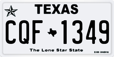 TX license plate CQF1349