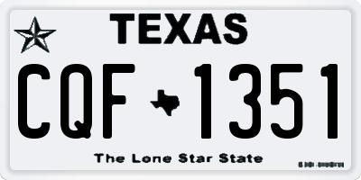 TX license plate CQF1351