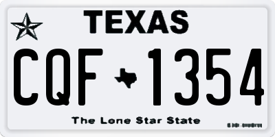 TX license plate CQF1354