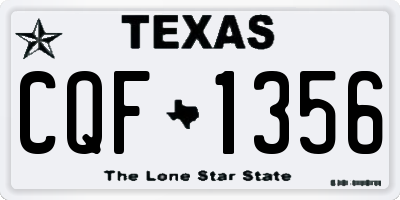 TX license plate CQF1356