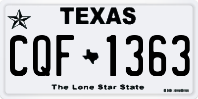 TX license plate CQF1363