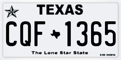 TX license plate CQF1365