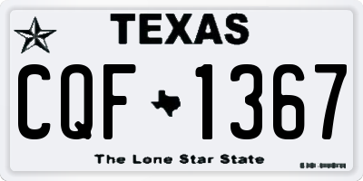 TX license plate CQF1367