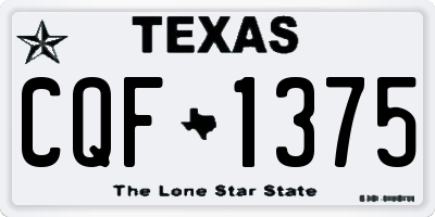 TX license plate CQF1375