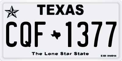 TX license plate CQF1377