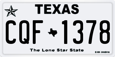TX license plate CQF1378