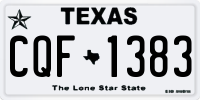 TX license plate CQF1383
