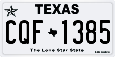 TX license plate CQF1385