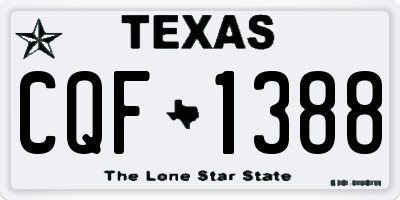 TX license plate CQF1388