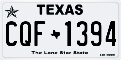 TX license plate CQF1394