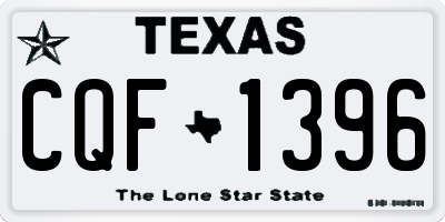 TX license plate CQF1396