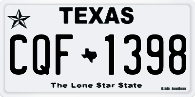 TX license plate CQF1398