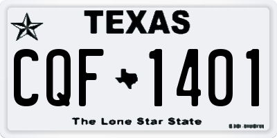 TX license plate CQF1401