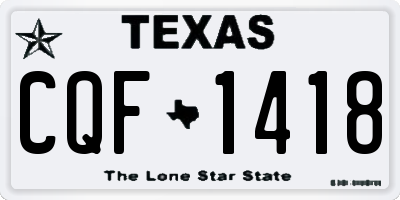 TX license plate CQF1418