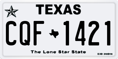 TX license plate CQF1421
