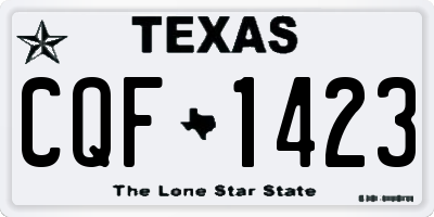 TX license plate CQF1423