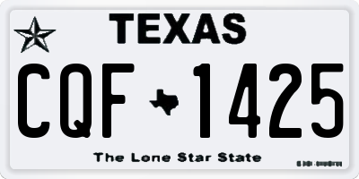 TX license plate CQF1425