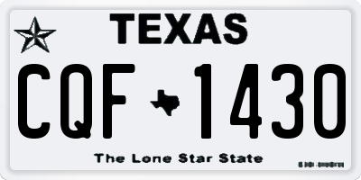 TX license plate CQF1430