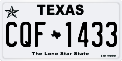 TX license plate CQF1433