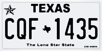 TX license plate CQF1435