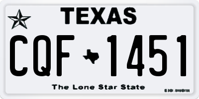 TX license plate CQF1451