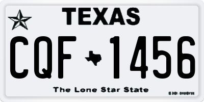 TX license plate CQF1456