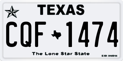 TX license plate CQF1474