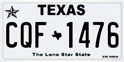 TX license plate CQF1476
